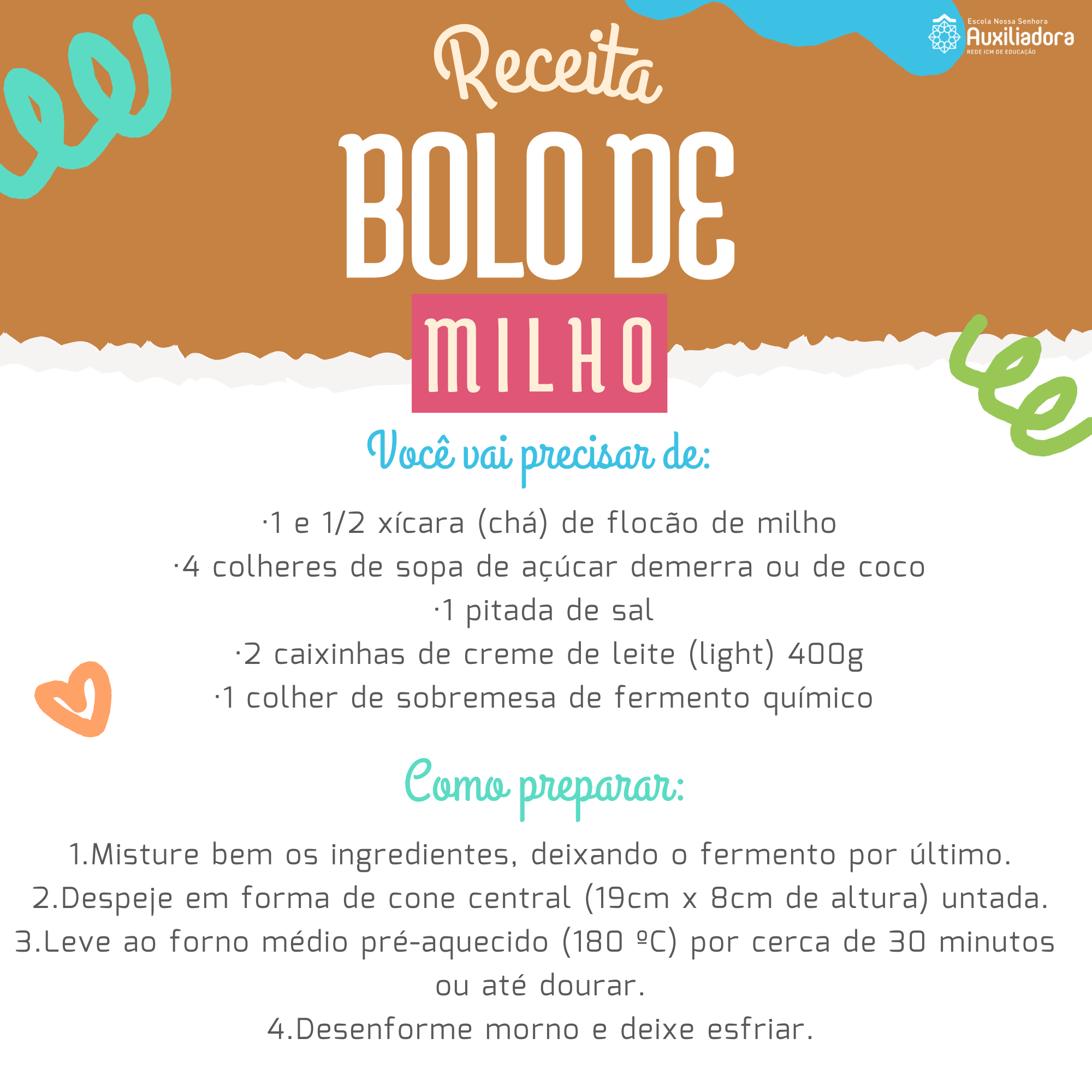 Nutricionista ensina receita de bolo de milho para fazer e comer com as  crianças Commonike