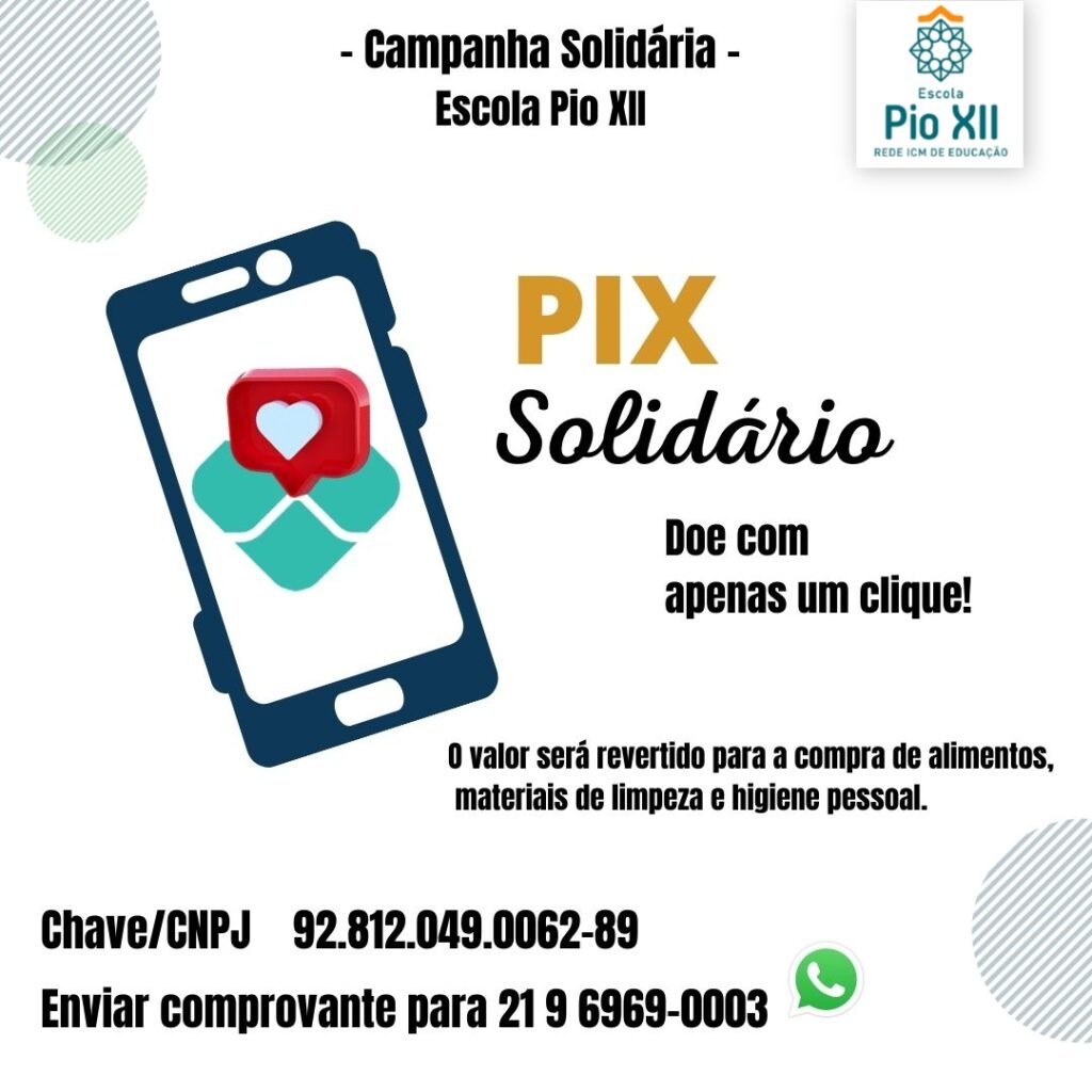 Pix Solidário Campanha Solidária Escola Pio Xii Rede Icm De Educação 4144