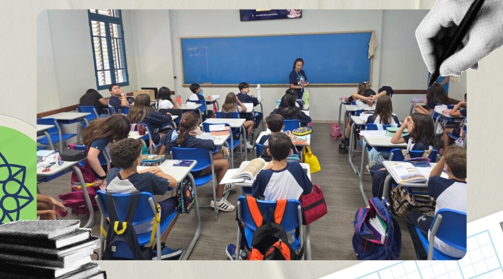 Alunos do Ensino Fundamental organizando rotina de estudos em sala no Colégio Puríssimo em Rio Claro