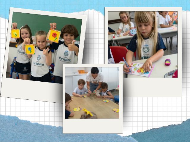 Crianças da Casa Azul produzindo presentes artesanais para o Dia da Mulher